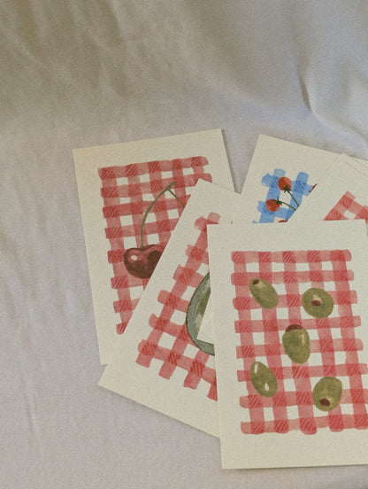 slow mornings at the farmers market - art print set.