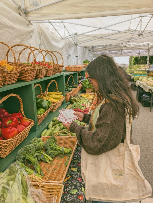 slow mornings at the farmers market - recipe card set.