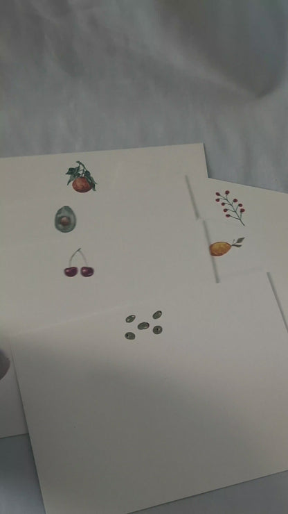 slow mornings at the farmers market - notecard set.