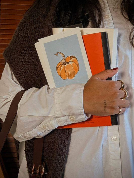 hearthside pumpkin - postcard.