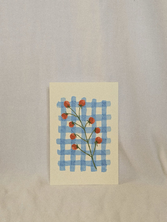 tomatoes on the vine - art print.